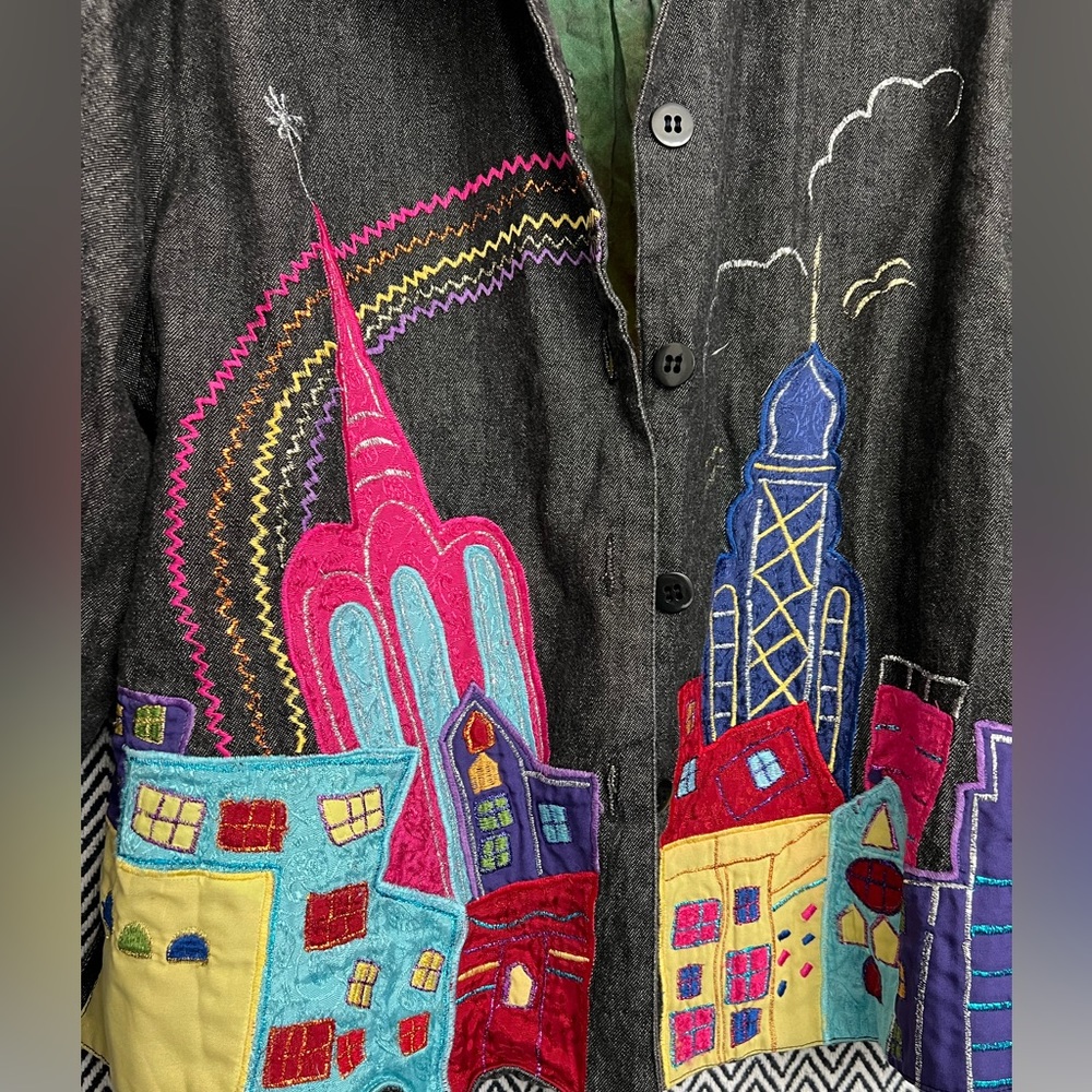 Vintage pushpa kaktus city applique jacket - Picture 7 of 7